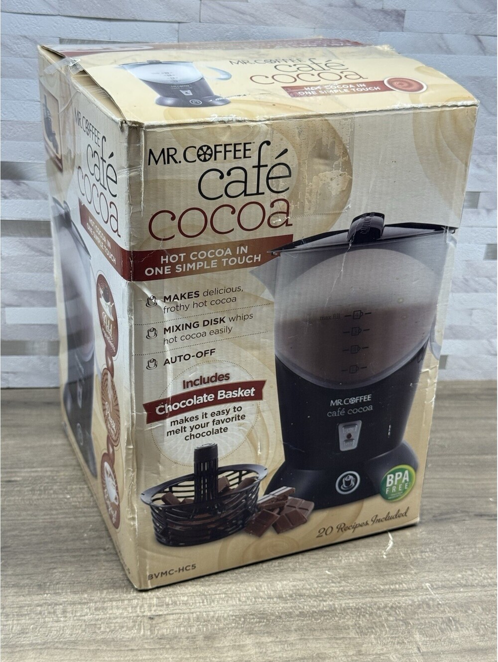 Mr. Coffee Café Cocoa Machine Maker Frother Model BVMC-HC5 New in Open Box NOS